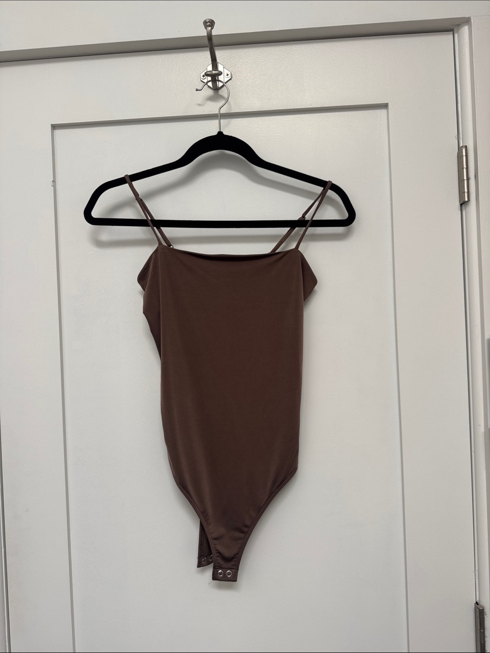 Express Brown Spaghetti-Strap Bodysuit